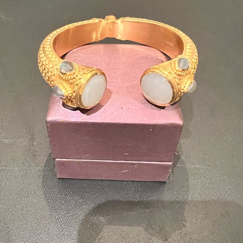 Julie Vos Bangle Bracelet with Faux Pearl